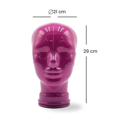 Glas KOPFHÖRERSTÄNDER voll Glanz + matt | 29cm Glaskopf Skulptur | Farbe: OP2 pink