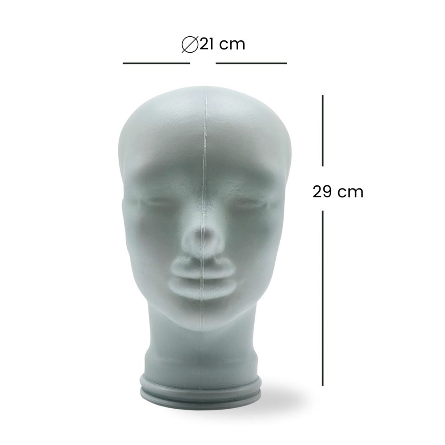 Glas KOPFHÖRERSTÄNDER voll Glanz + matt | 29cm Glaskopf Skulptur | Farbe: M02 weiss