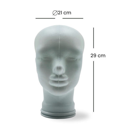 Glas KOPFHÖRERSTÄNDER voll Glanz + matt | 29cm Glaskopf Skulptur | Farbe: M02 weiss