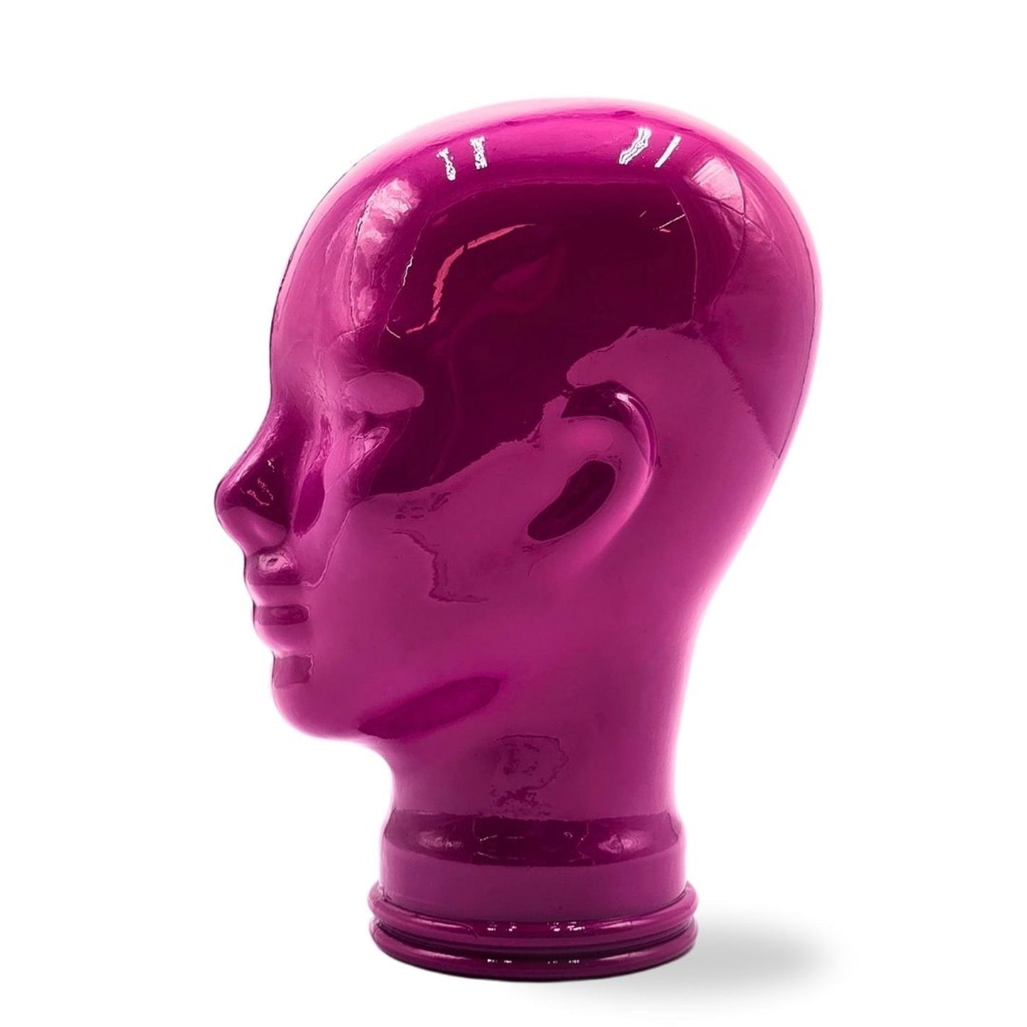 Glas KOPFHÖRERSTÄNDER voll Glanz + matt | 29cm Glaskopf Skulptur | Farbe: OP2 pink