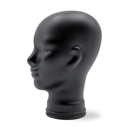 Glas KOPFHÖRERSTÄNDER voll Glanz + matt | 29cm Glaskopf Skulptur | Farbe: M01 schwarz