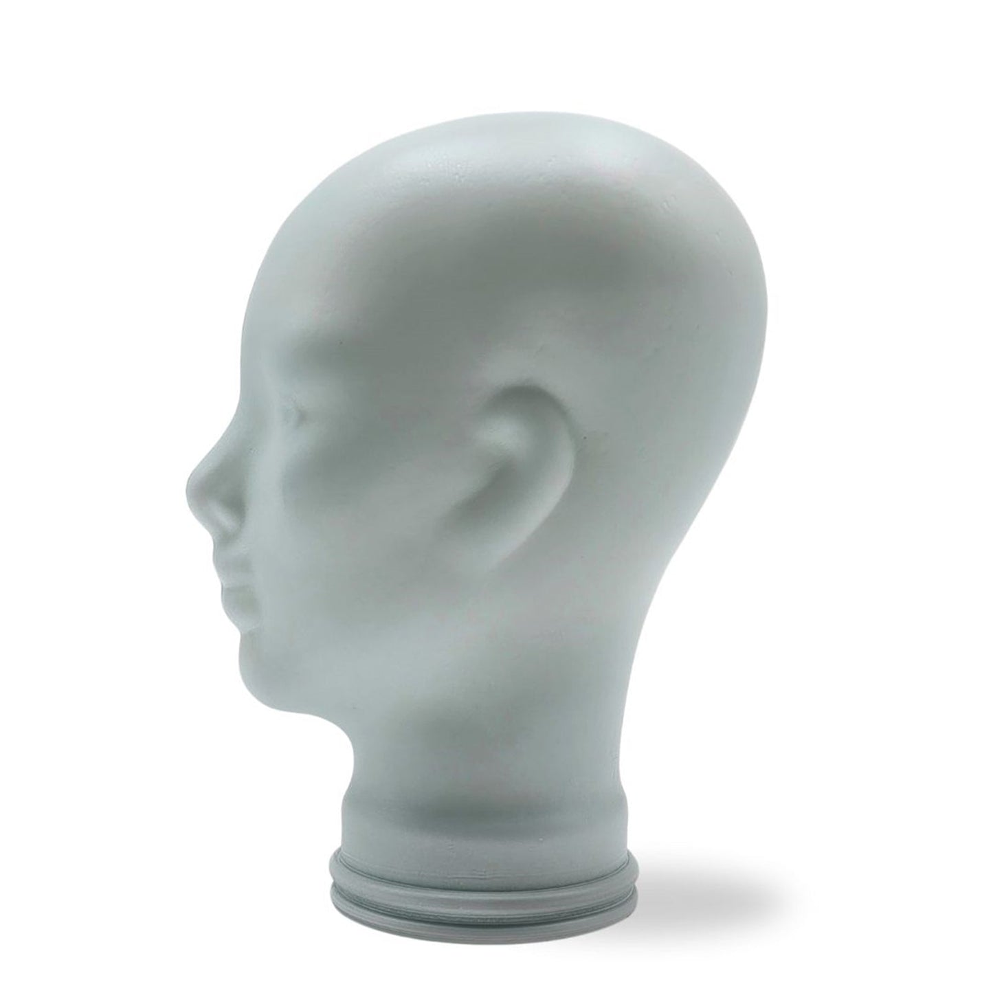 Glas KOPFHÖRERSTÄNDER voll Glanz + matt | 29cm Glaskopf Skulptur | Farbe: M02 weiss