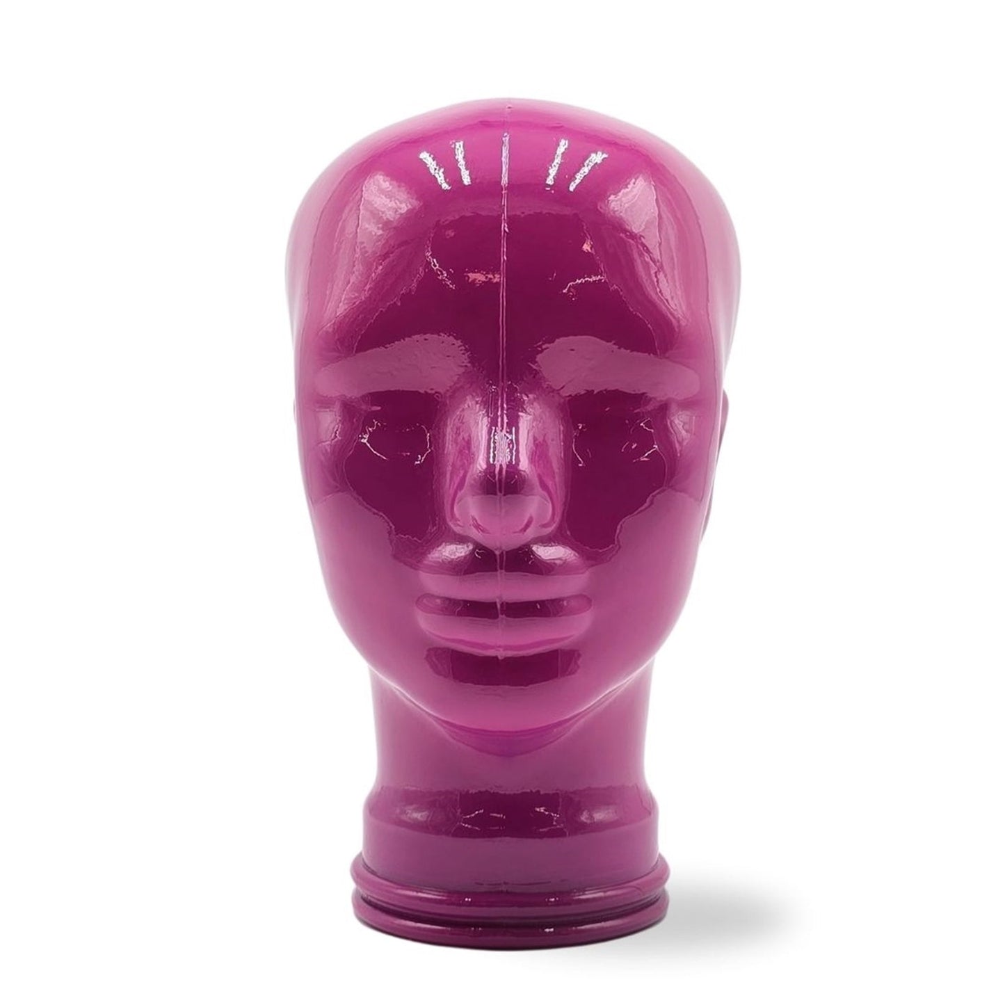 Glas KOPFHÖRERSTÄNDER voll Glanz + matt | 29cm Glaskopf Skulptur | Farbe: OP2 pink