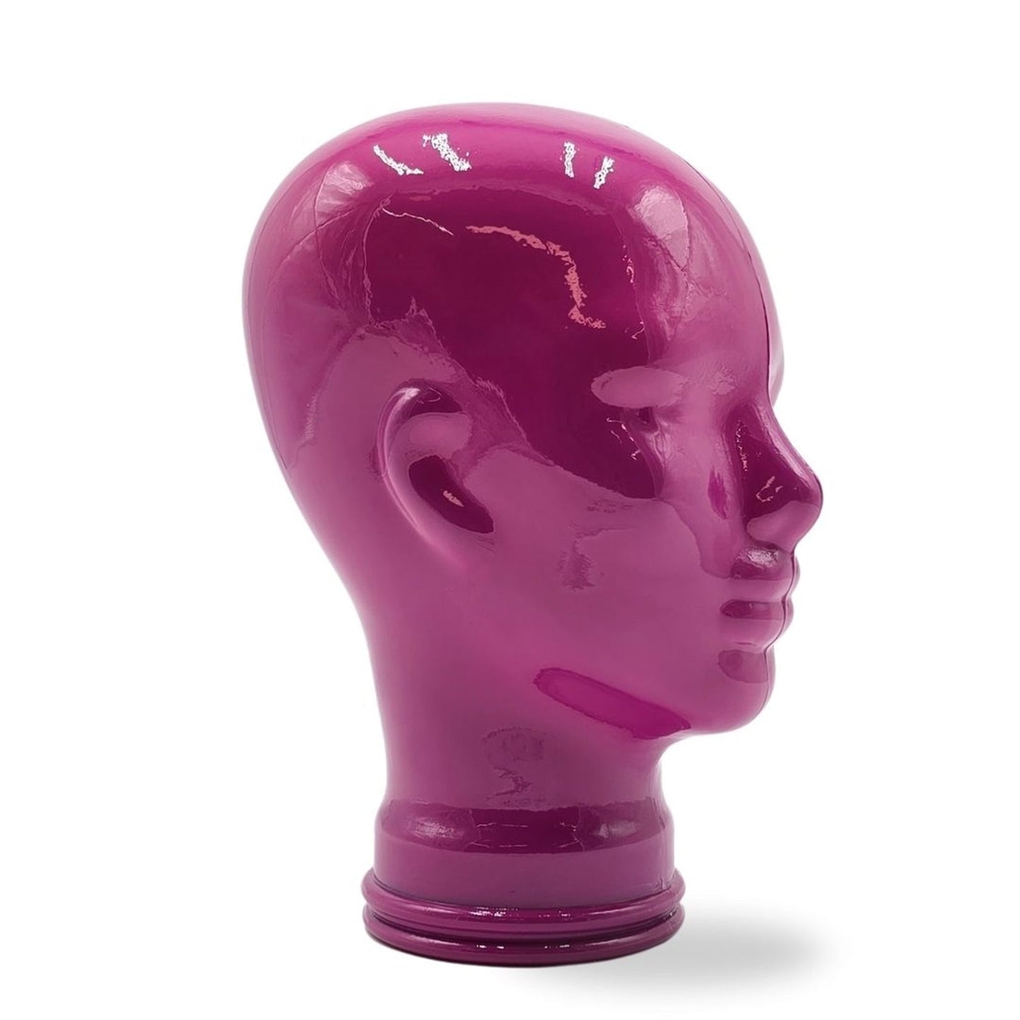 Glas KOPFHÖRERSTÄNDER voll Glanz + matt | 29cm Glaskopf Skulptur | Farbe: OP2 pink