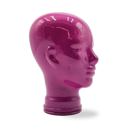 Glas KOPFHÖRERSTÄNDER voll Glanz + matt | 29cm Glaskopf Skulptur | Farbe: OP2 pink