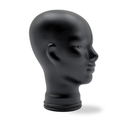 Glas KOPFHÖRERSTÄNDER voll Glanz + matt | 29cm Glaskopf Skulptur | Farbe: M01 schwarz