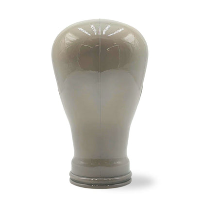 Glas KOPFHÖRERSTÄNDER voll Glanz + matt | 29cm Glaskopf Skulptur | Farbe: OP3 hellgrau