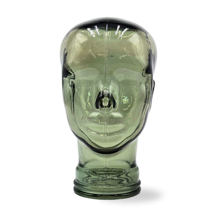 Glas KOPFHÖRERSTÄNDER MICK olivtransparent | 29cm Glaskopf Skulptur