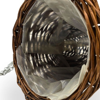 BLUMENAMPEL "FÜLLHORN" | 2er Set, Rattan | handgefertigt Korbgeflecht | Farbe: braun