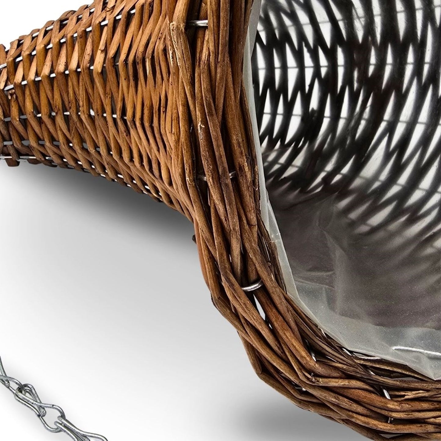 BLUMENAMPEL "FÜLLHORN" | 2er Set, Rattan | handgefertigt Korbgeflecht | Farbe: braun