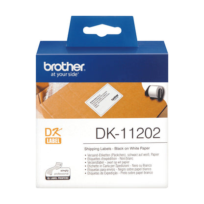 Brother DK-11202 etikett-tejp Svart på vitt