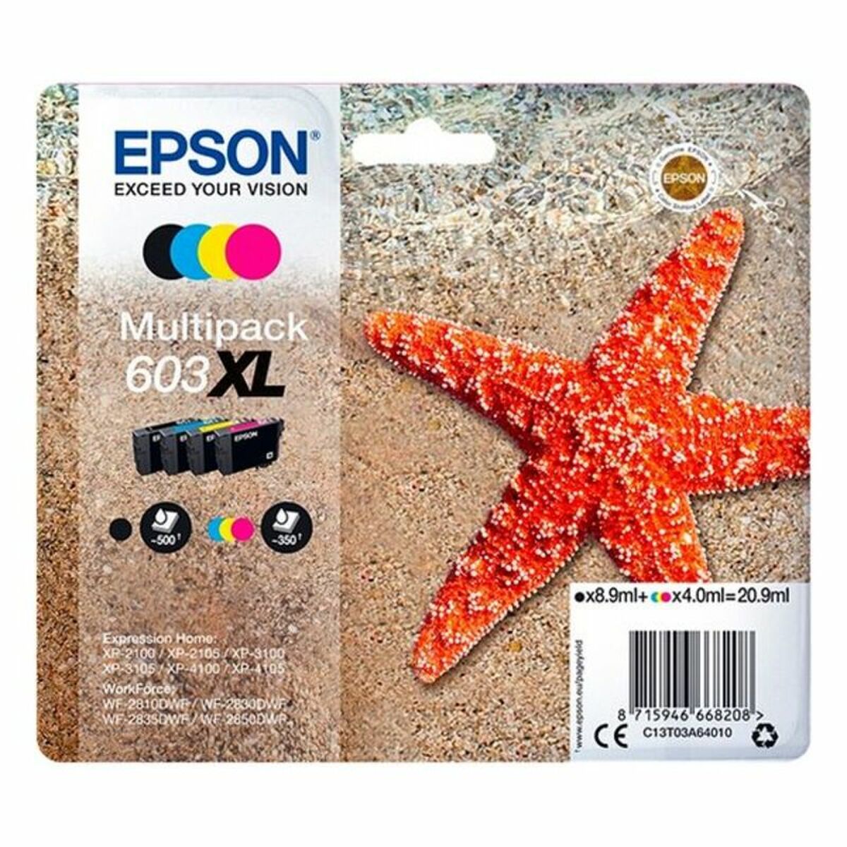 Original Tintenpatrone Epson EP66820 Bunt Schwarz Gelb