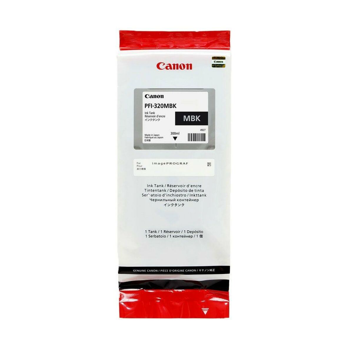 Original Tintenpatrone Canon PFI-320MBK Matte Hinterseite