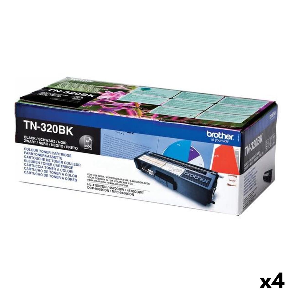 Toner Brother TN320BK Schwarz (4 Stück)