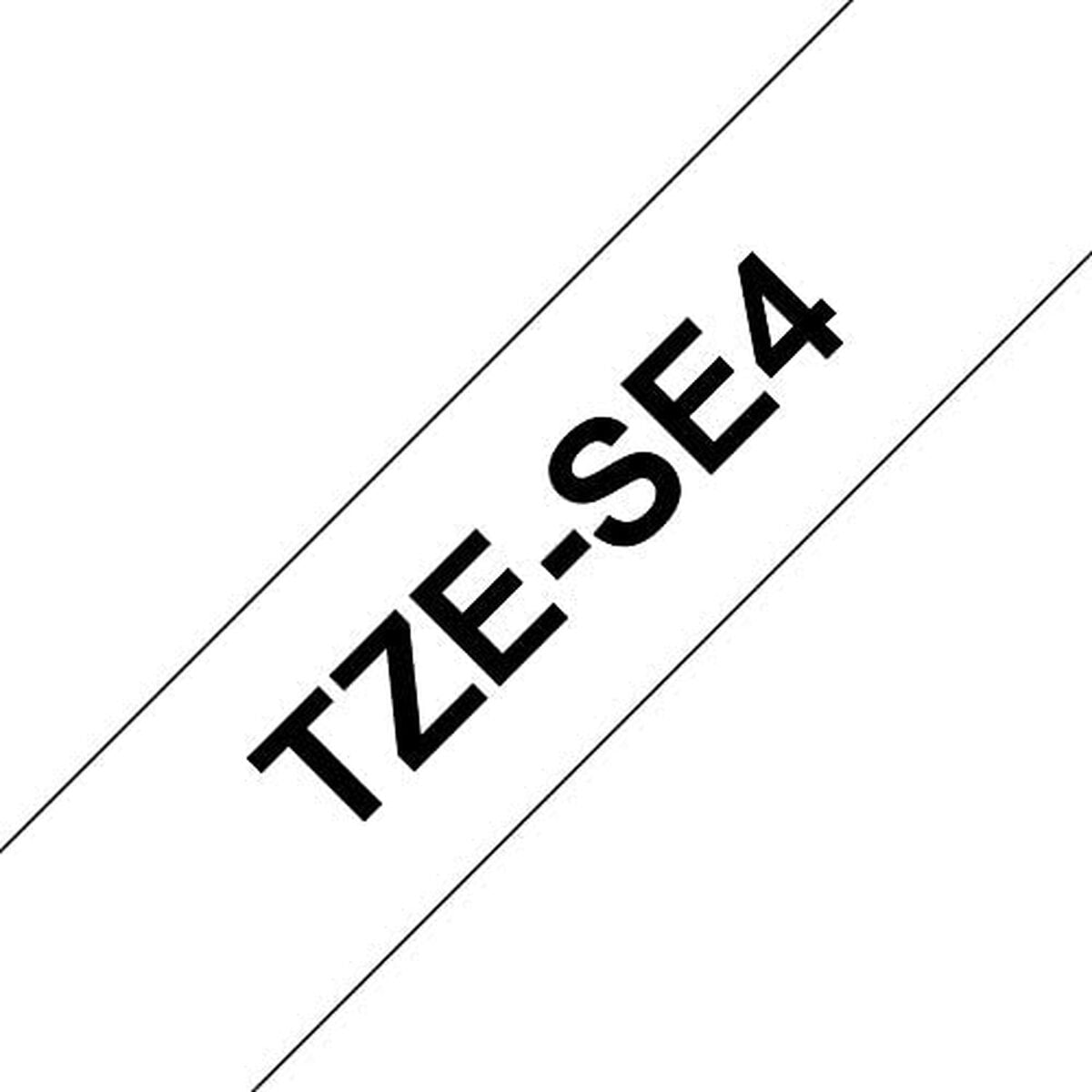 Laminiertes Klebeband zur Kennzeichnung von Maschinen Brother TZE-SE4 Sicherheitsband Schwarz/Weiß 18mm