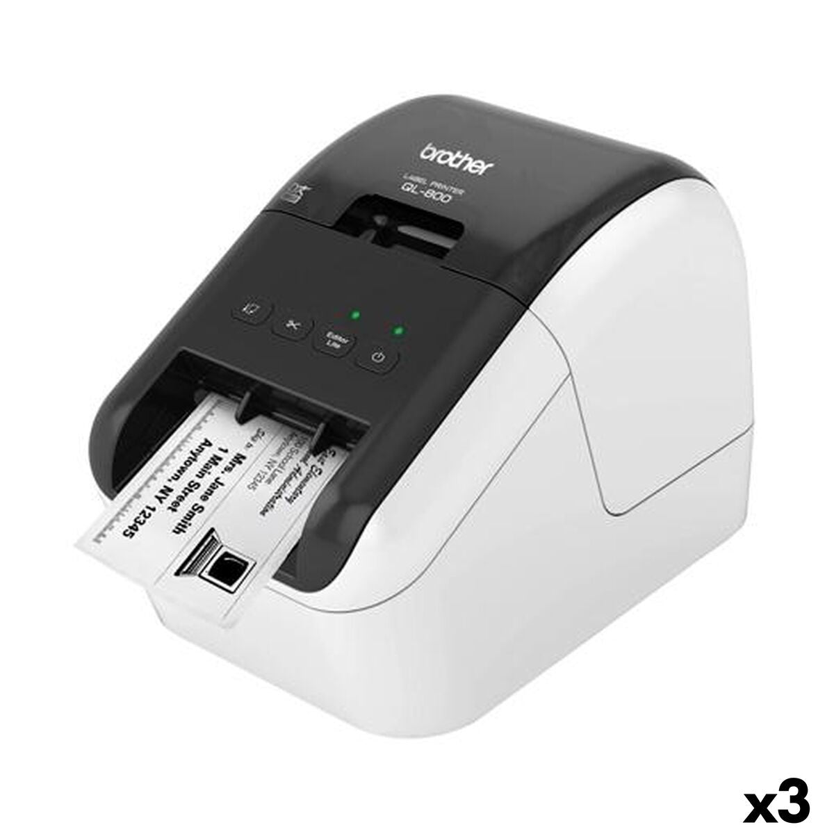 Thermodrucker Brother QL800 Schwarz (3 Stück)