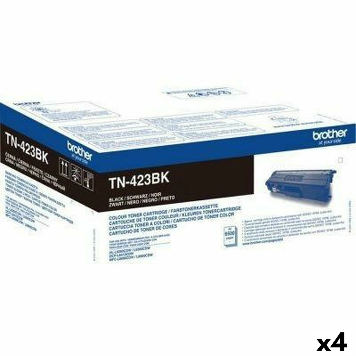 Toner Brother TN423BK Schwarz (4 Stück)