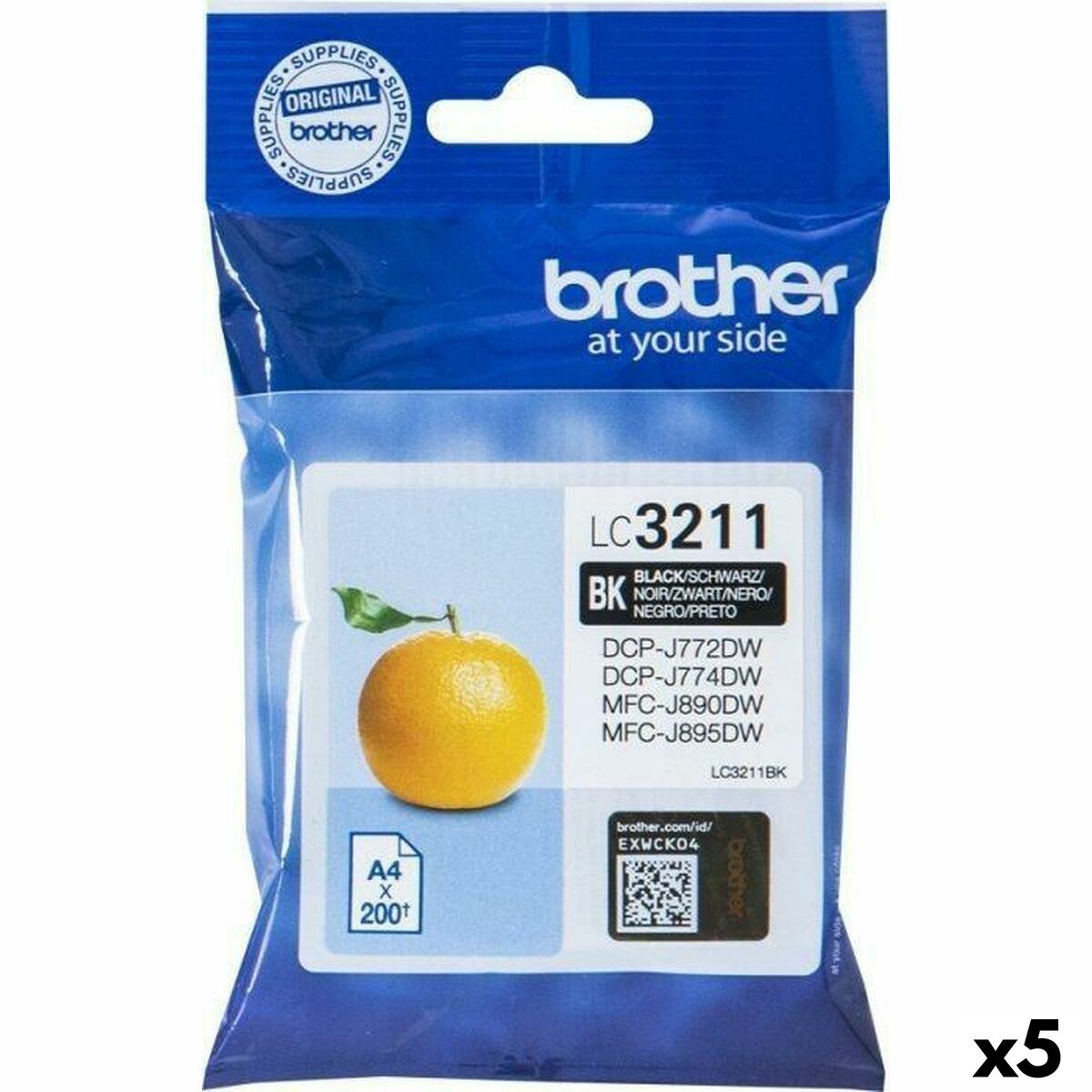 Original Tintenpatrone Brother LC3211 Schwarz (5 Stück)