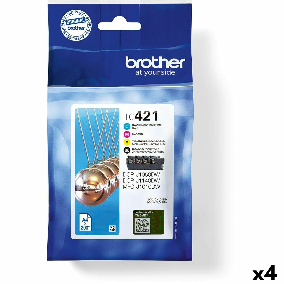 Original Tintenpatrone Brother MFC-J1010DW / DCP-J1050DW Gelb (4 Stück)