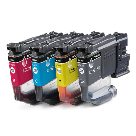 Original Tintenpatrone Brother LC521VAL Gelb (4 Stück)