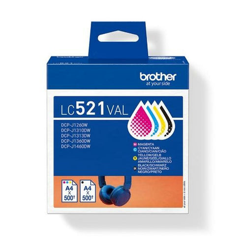 Original Tintenpatrone Brother LC521VAL Gelb Blau Schwarz Magenta (5 Stück)