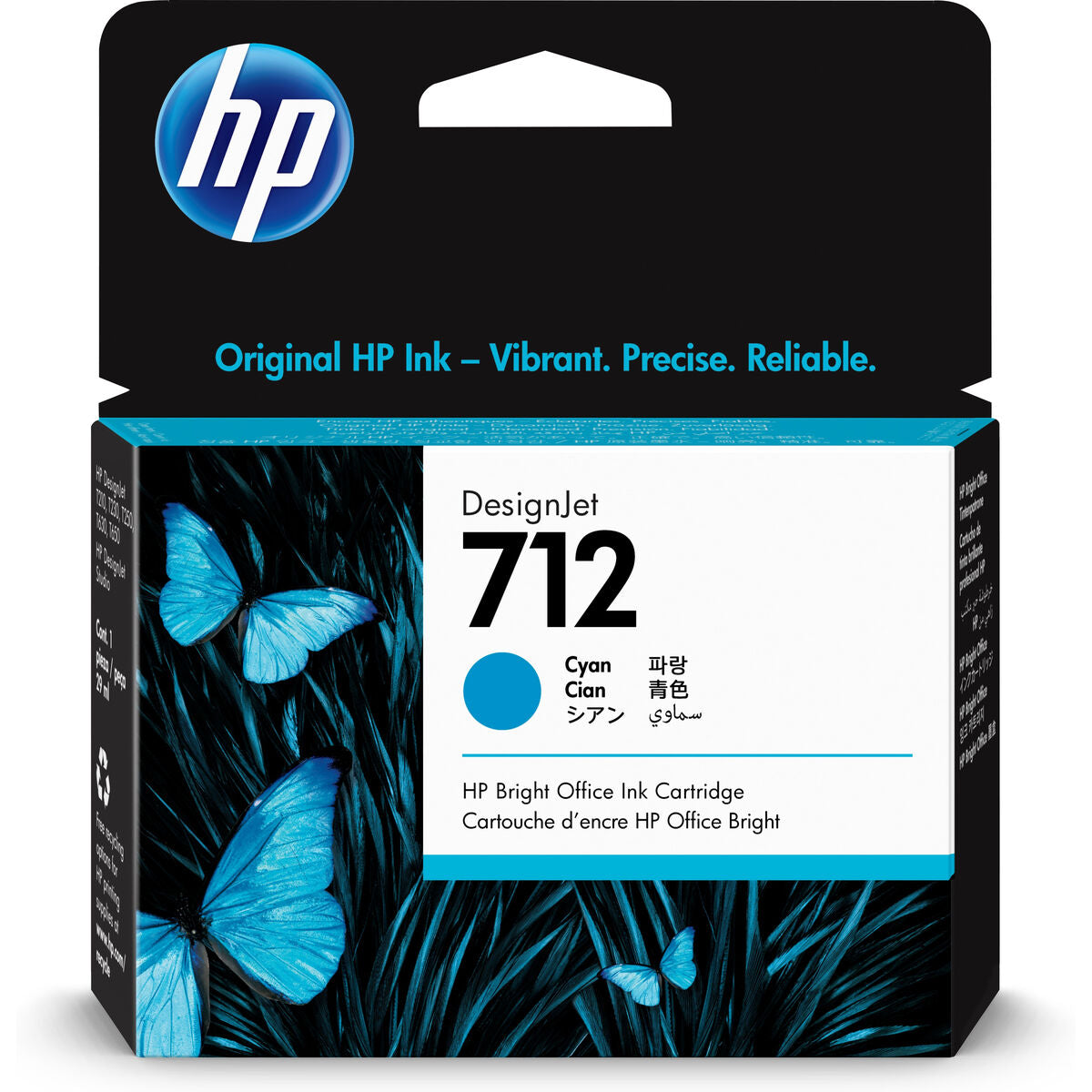 Original Tintenpatrone HP 712 Türkis 29 ml