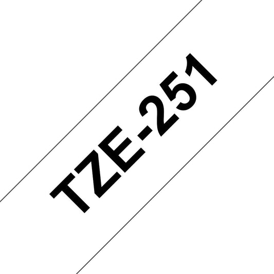 Brother TZE-251 etikett-tejp Svart på vitt