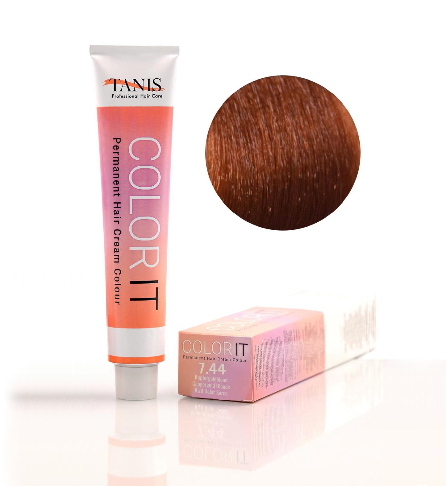 Permanente Haarfarbe COLOR-IT 7.44 Kupfergoldblond