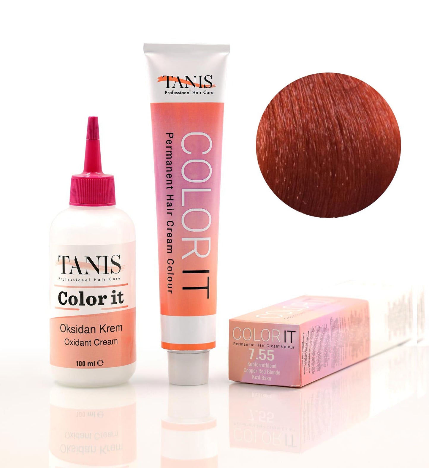 Permanente Haarfarbe COLOR-IT 7.55 Kupferrotblond