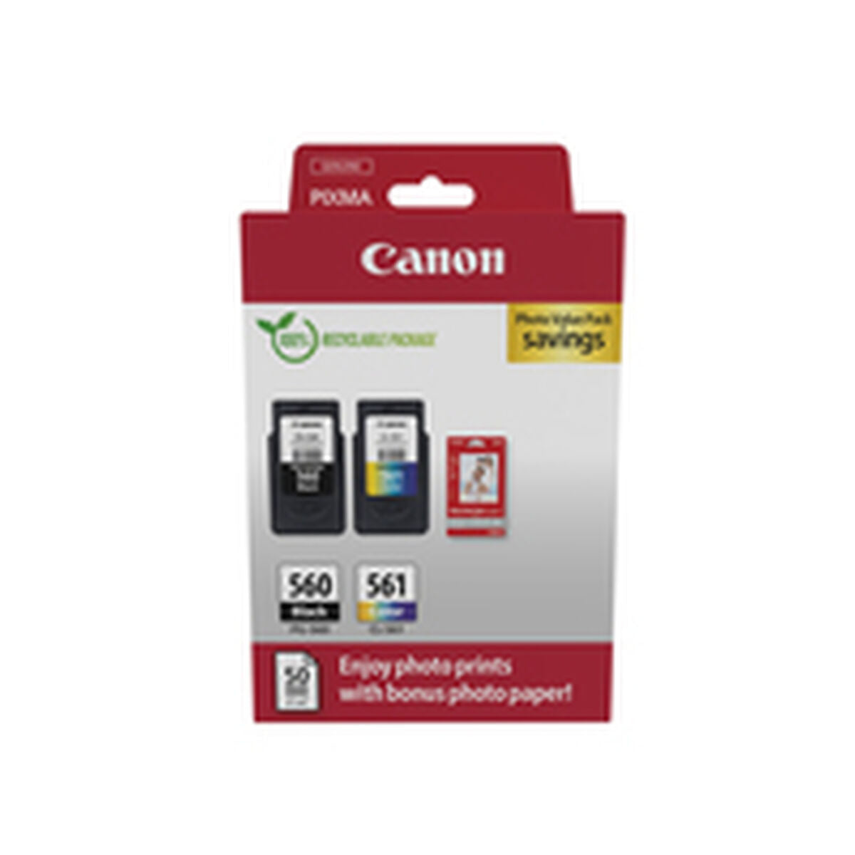 Original Tintenpatrone Canon PG-560 Noir + CL-561 Couleur Bunt