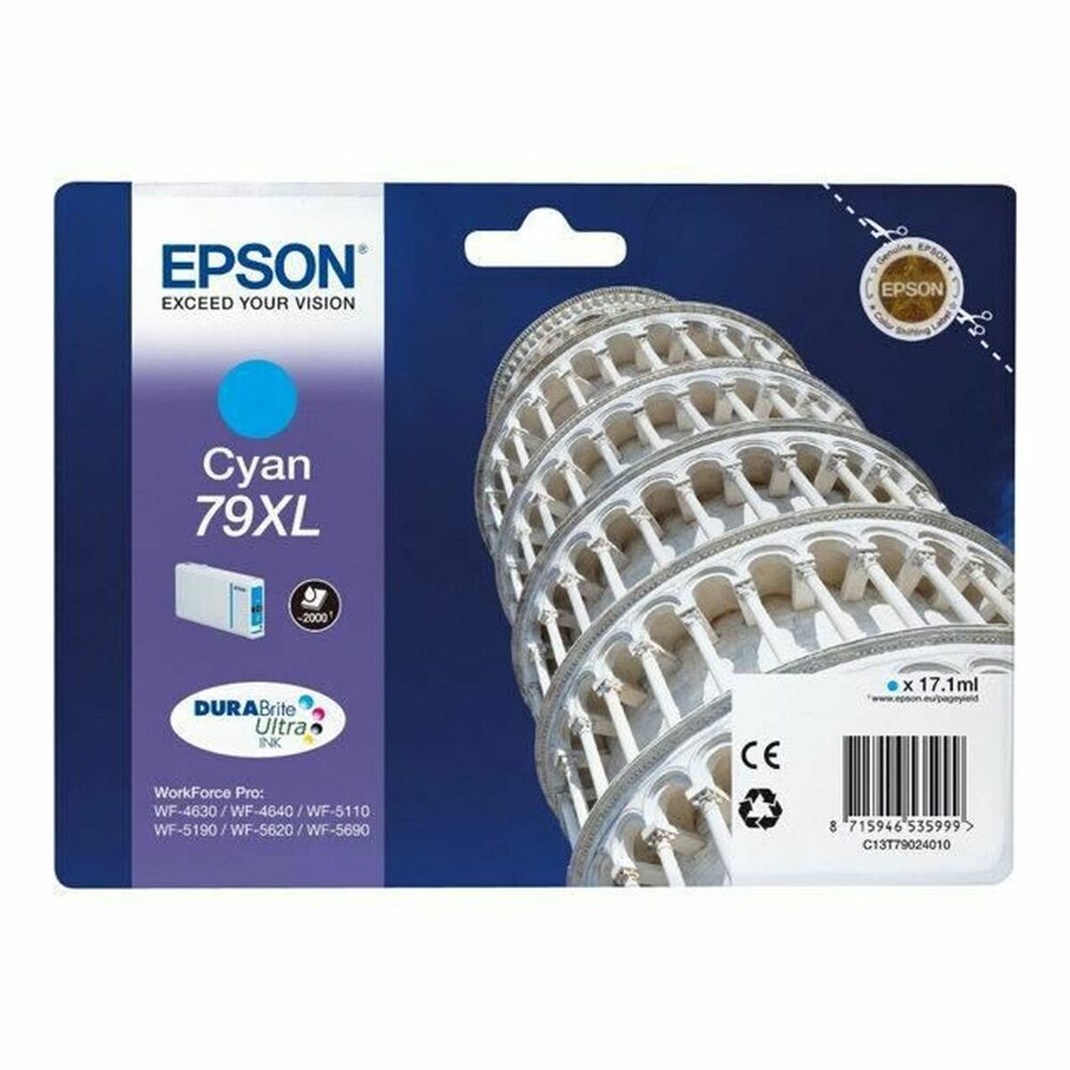 Original Tintenpatrone Epson 79XL Pisa Tower Türkis
