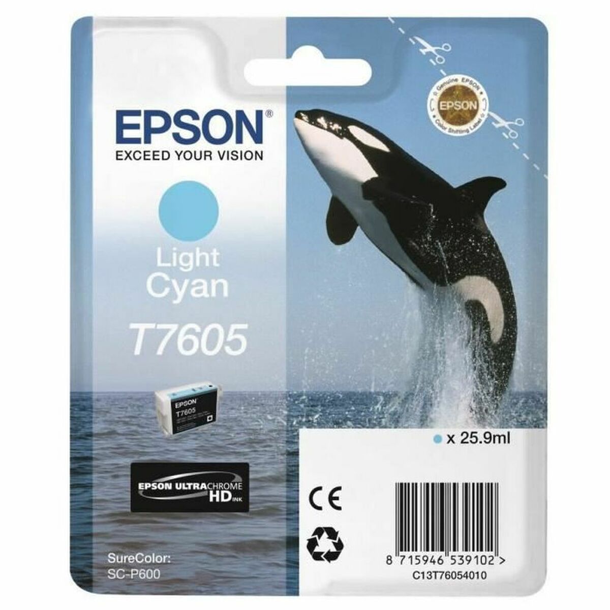 Original Tintenpatrone Epson T7605  Helles Aquamarin Türkis