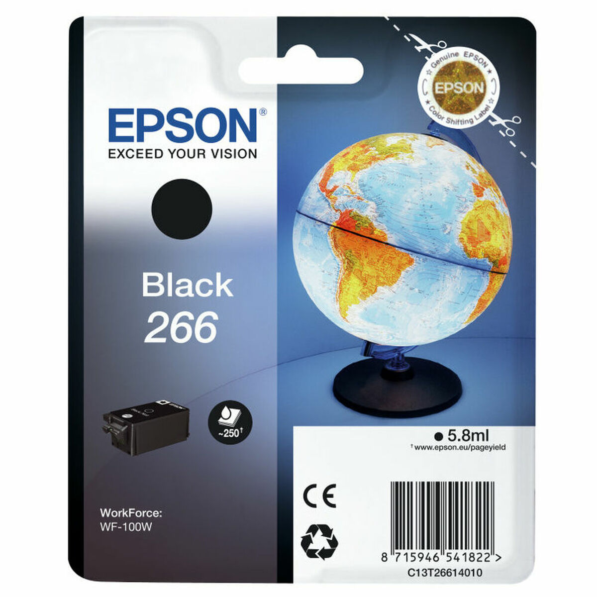 Original Tintenpatrone Epson Singlepack Black 266 ink cartridge WF-100W Schwarz Gelb