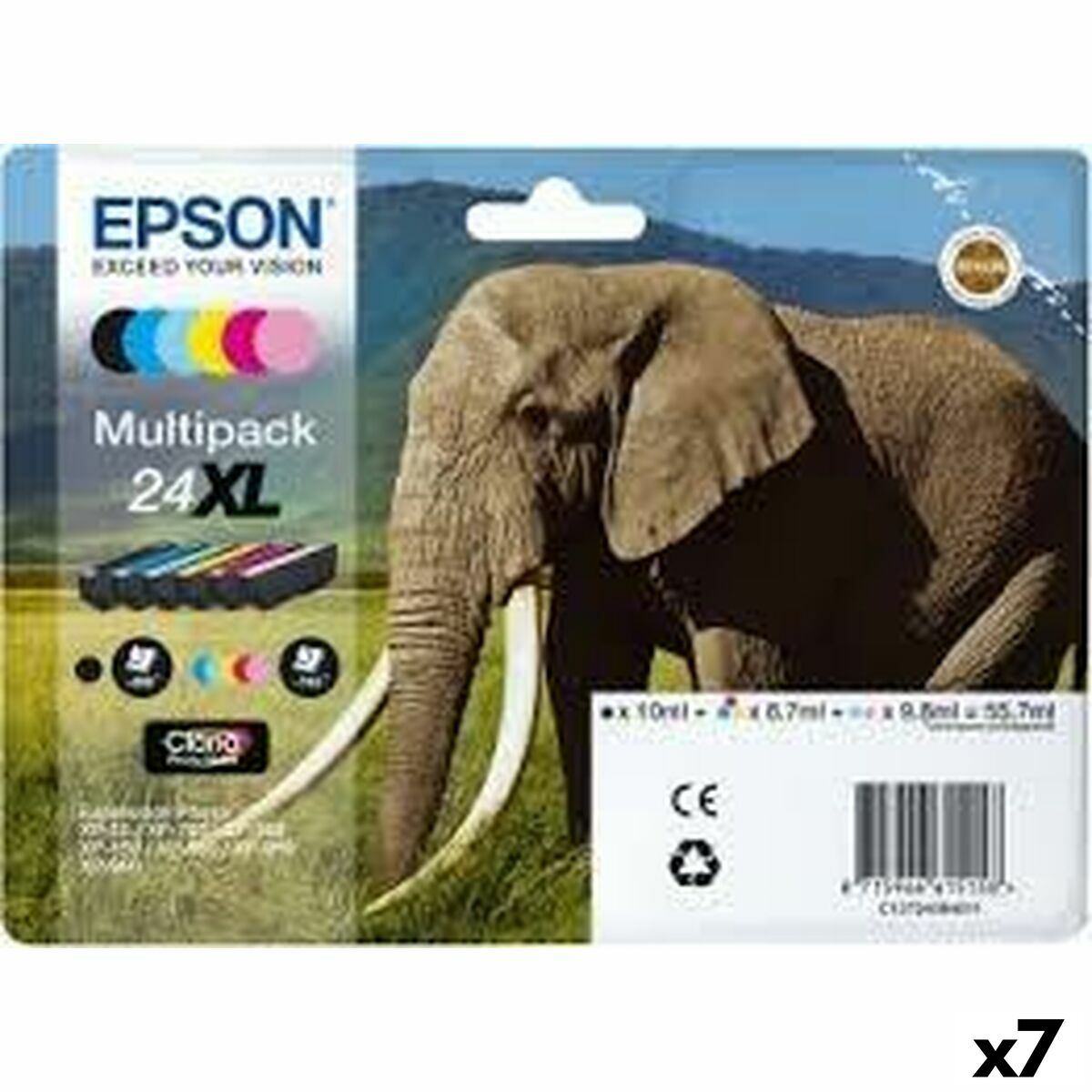 Original Tintenpatrone Epson Schwarz/Zyanblau/Magenta/Gelb (7 Stück) (6 Stück)