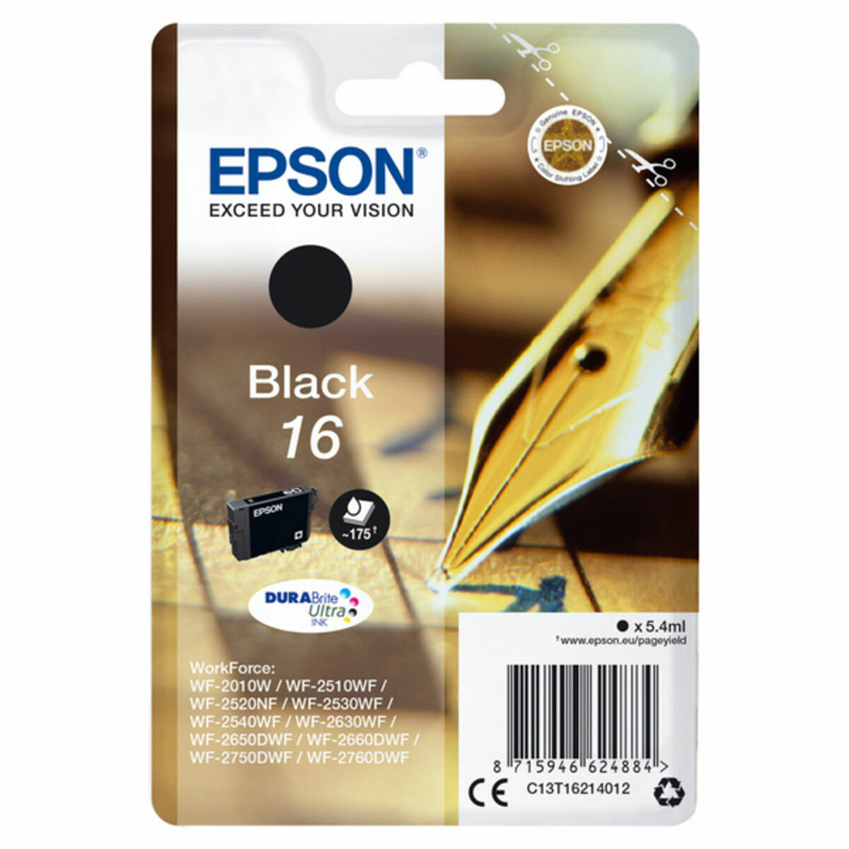 Original Tintenpatrone Epson 16 Schwarz