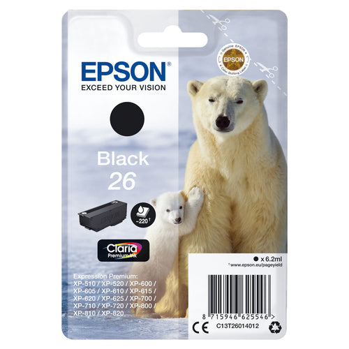 Original Tintenpatrone Epson T2601 Schwarz