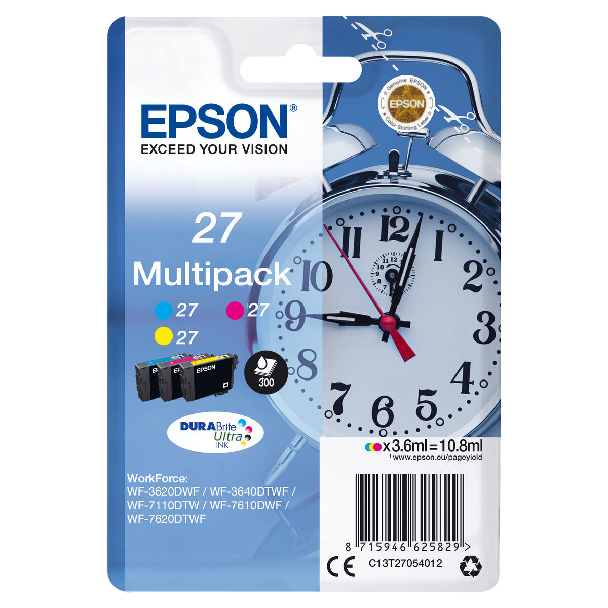 Original Tintenpatrone Epson C13T27054012 Dreifarbig Gelb Schwarz Türkis Magenta Zyanblau/Magenta/Gelb
