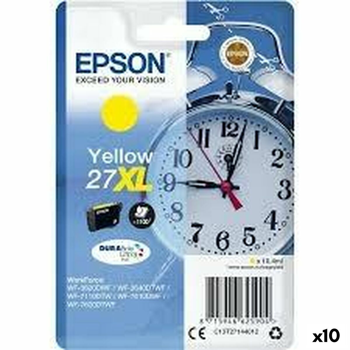Kompatibel Tintenpatrone Epson WF-3000 7000 - Nº27XL Gelb (10 Stück)
