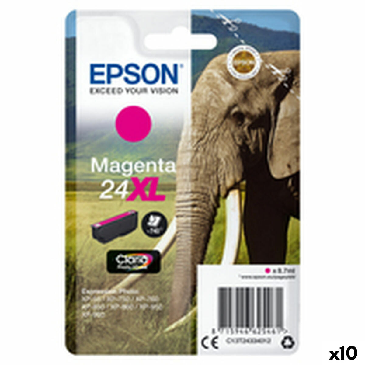 Original Tintenpatrone Epson EXPRESSION PHOTO XP-950 - 24XL Magenta (10 Stück)