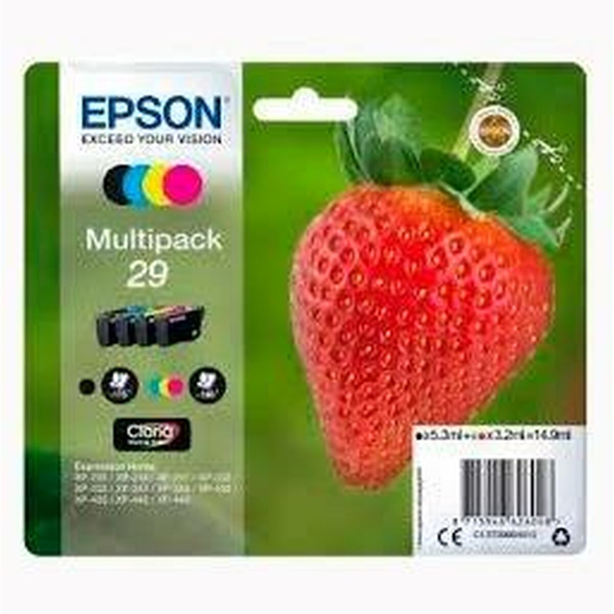 Original Tintenpatrone Epson XP 235 332 335 432 435 Schwarz/Zyanblau/Magenta/Gelb 4 Stücke (8 Stück)