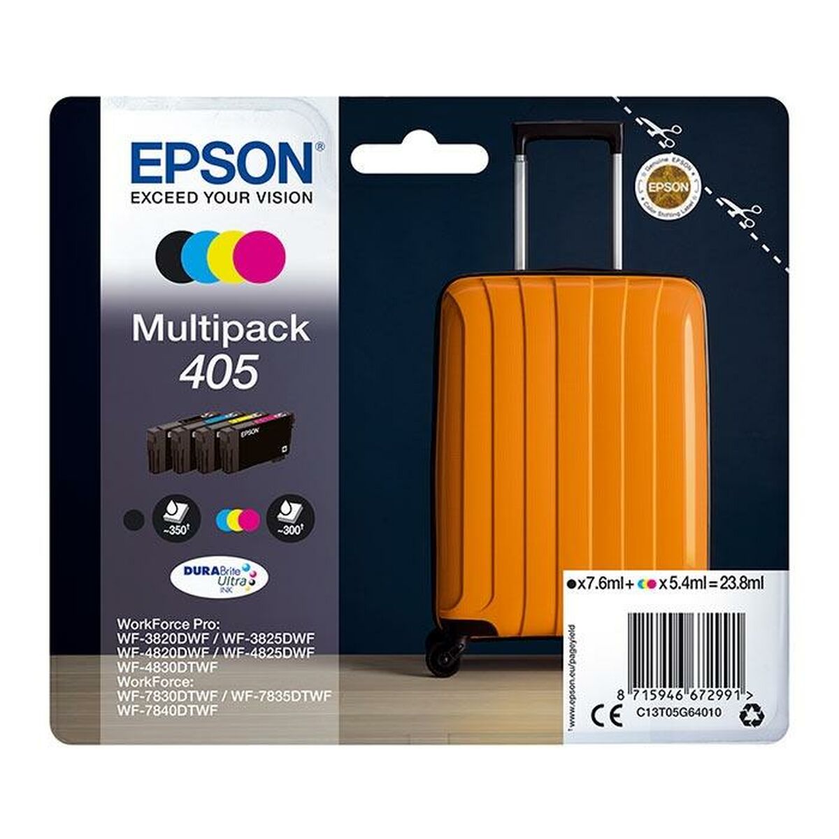 Original Tintenpatrone Epson Nº 405 Schwarz/Zyanblau/Magenta/Gelb (7 Stück)