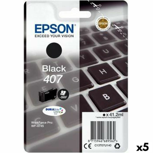 Original Tintenpatrone Epson Nº 407 Schwarz (5 Stück)