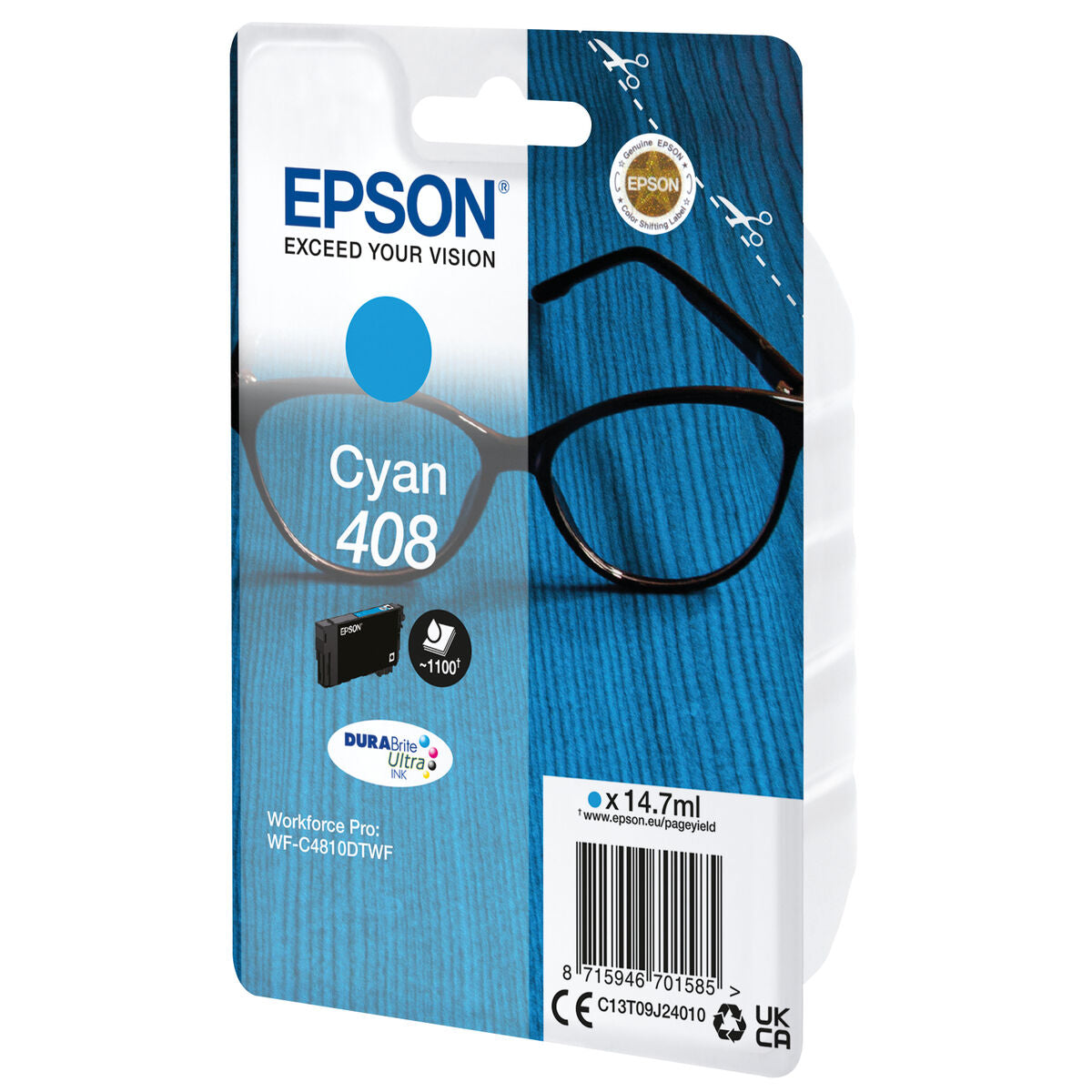Original Tintenpatrone Epson 408 Schwarz Türkis