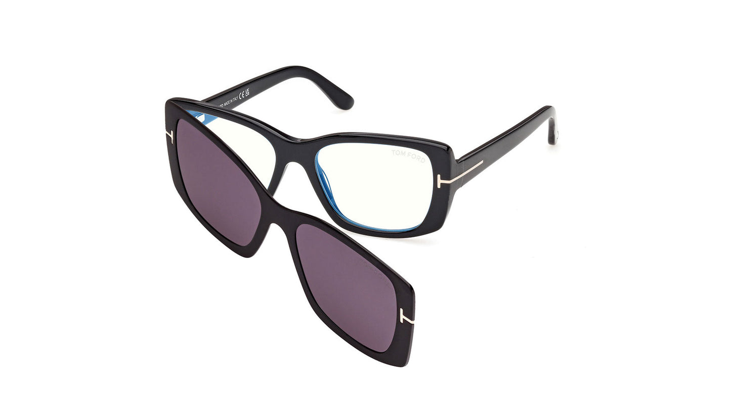 Tom Ford TF6176-B Blue Light with Clip-on#colour_shiny-black