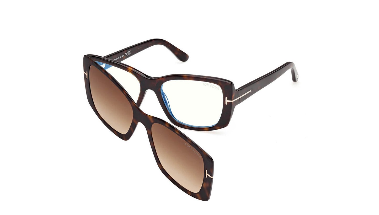 Tom Ford TF6176-B Blue Light with Clip-on#colour_dark-havana