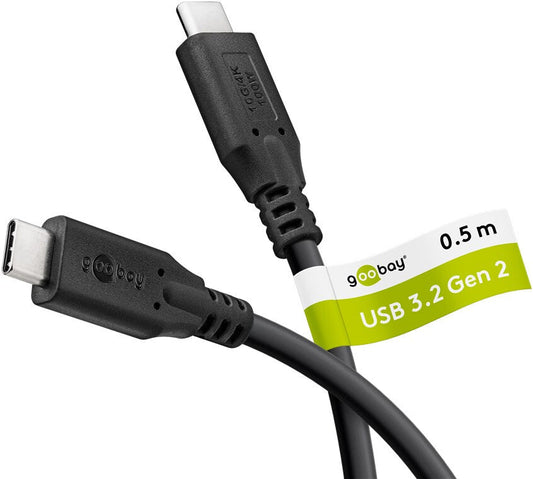 Goobay 74199 USB-kablar USB 3.2 Gen 1 (3.1 Gen 1) 0,5 m USB C Svart