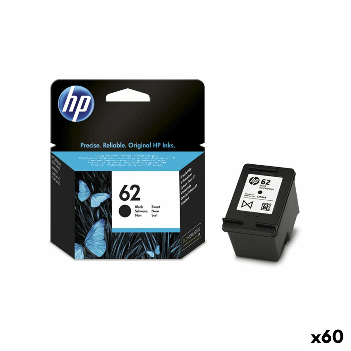 Original Tintenpatrone HP ENVY 5640 -Nº 62 Schwarz (60 Stück)