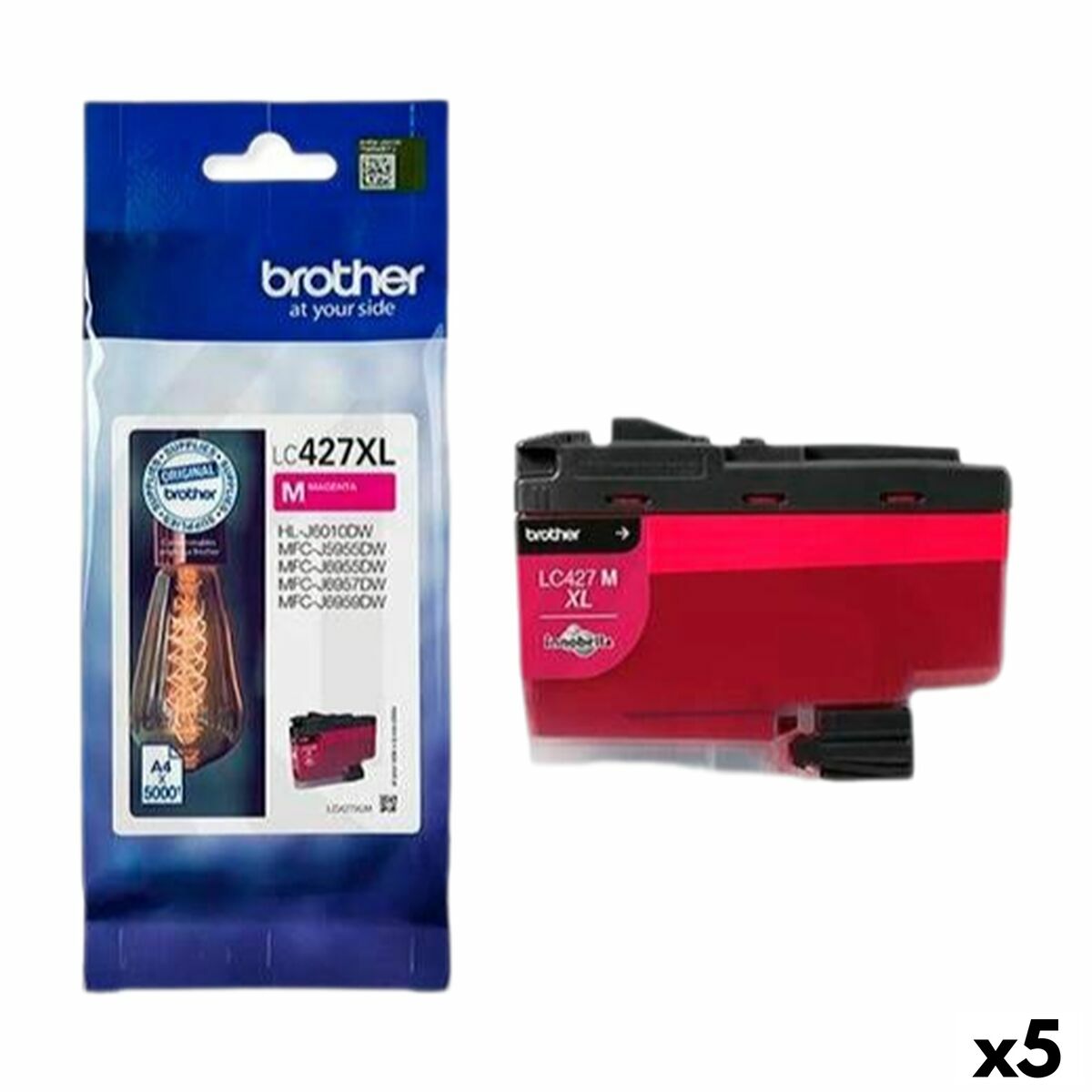 Original Tintenpatrone Brother HL-J6010DW, MFCJ5955DW, MFCJ6955DW, MFCJ6957DW, MFCJ6959DW Magenta (5 Stück)