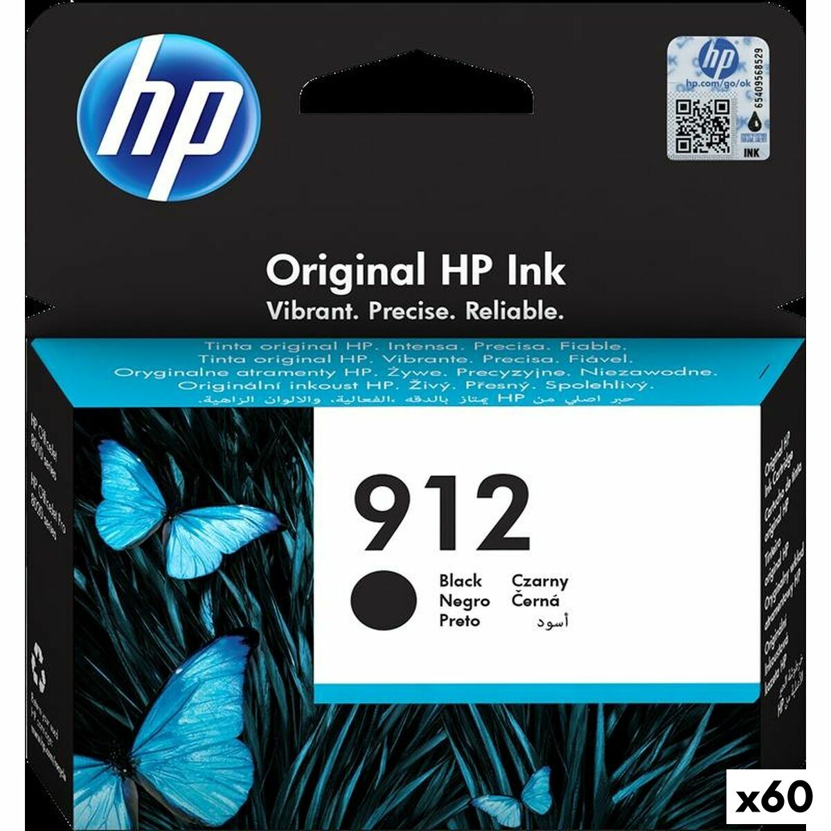 Original Tintenpatrone HP Nº912 Schwarz (60 Stück)