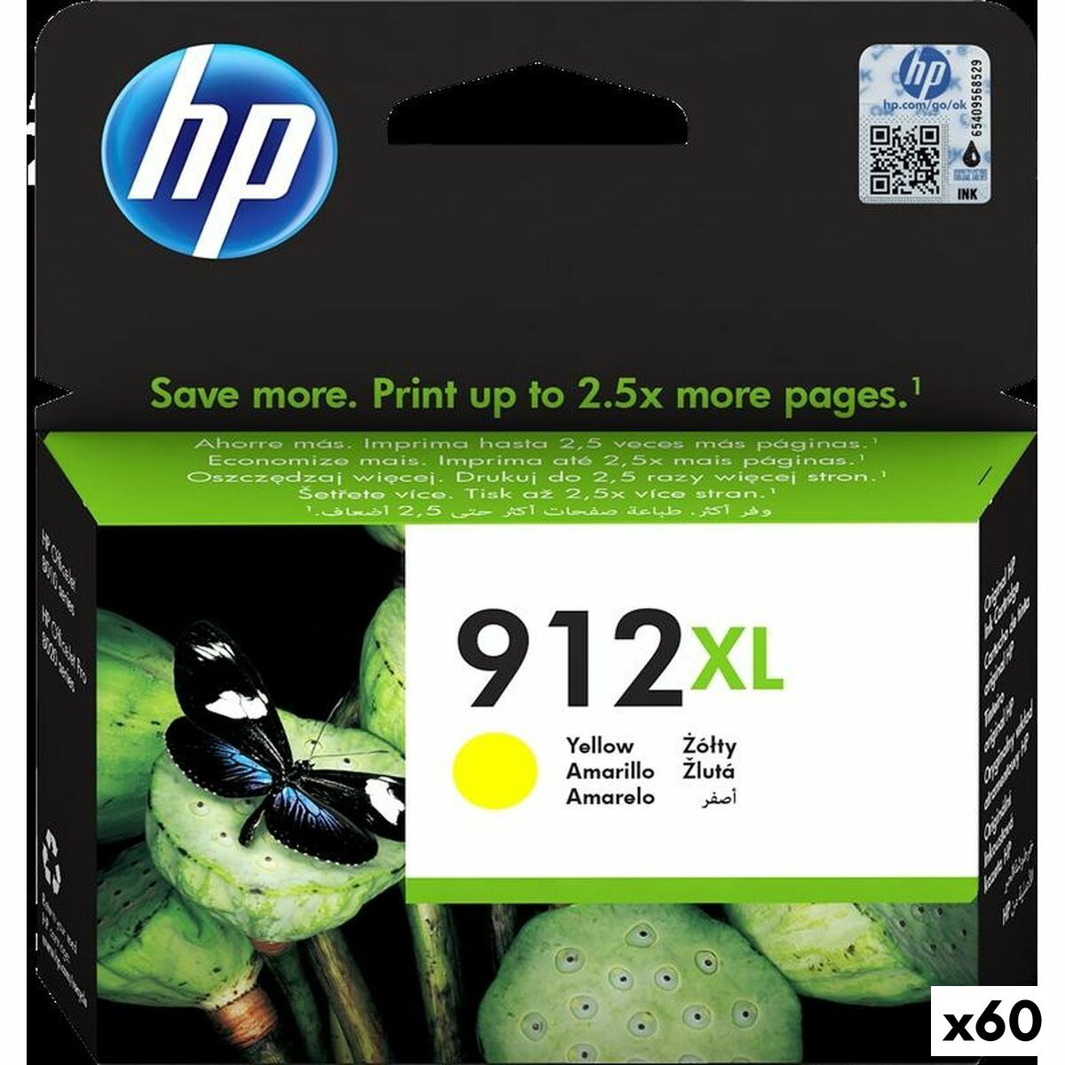 Original Tintenpatrone HP 912XL Gelb (60 Stück)